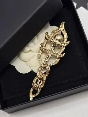 #1108 - Chanel Coco Mark L20C Brooch GP x Imitation pearl Gold