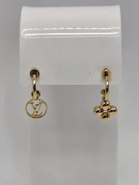 #118 - Louis Vuitton Earrings Blooming M64859 Monogram Flower LV Circle Gold