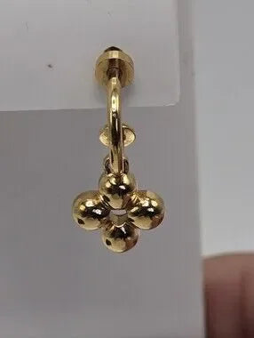 #118 - Louis Vuitton Earrings Blooming M64859 Monogram Flower LV Circle Gold