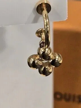 #118 - Louis Vuitton Earrings Blooming M64859 Monogram Flower LV Circle Gold
