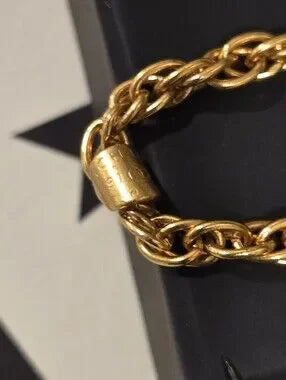 #176 Chanel Logo Coco Mark Vintage Necklace Gold Plated - Vintage