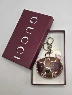 #178 - Gucci Accessory Panda Shape 821890 Leather Bag/Key Charm - NWT
