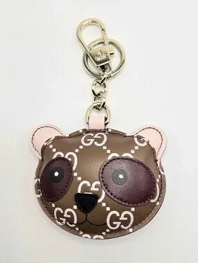 #178 - Gucci Accessory Panda Shape 821890 Leather Bag/Key Charm - NWT