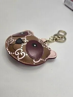 #178 - Gucci Accessory Panda Shape 821890 Leather Bag/Key Charm - NWT