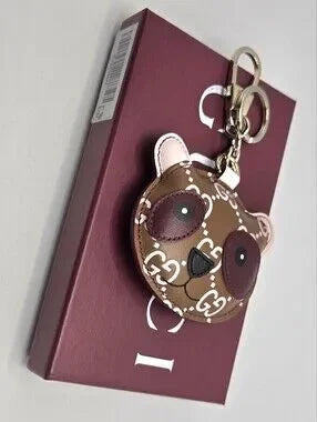 #178 - Gucci Accessory Panda Shape 821890 Leather Bag/Key Charm - NWT