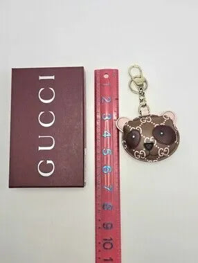 #178 - Gucci Accessory Panda Shape 821890 Leather Bag/Key Charm - NWT