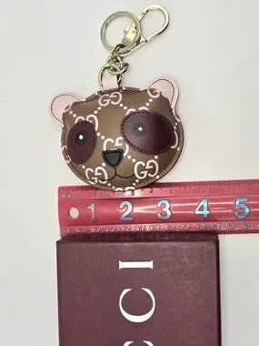 #178 - Gucci Accessory Panda Shape 821890 Leather Bag/Key Charm - NWT