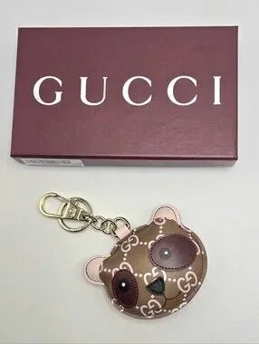 #178 - Gucci Accessory Panda Shape 821890 Leather Bag/Key Charm - NWT