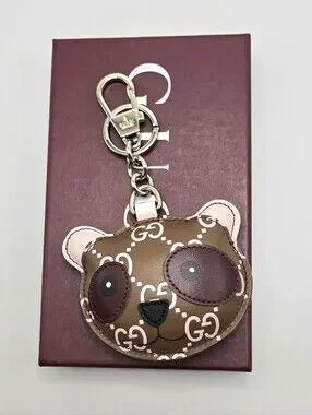 #178 - Gucci Accessory Panda Shape 821890 Leather Bag/Key Charm - NWT